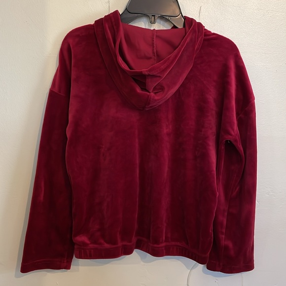 Xtraordinary Velour Track Suit, Deep Red w/ bedazzled Hearts on Sleeve, girls M - Picture 6 of 14